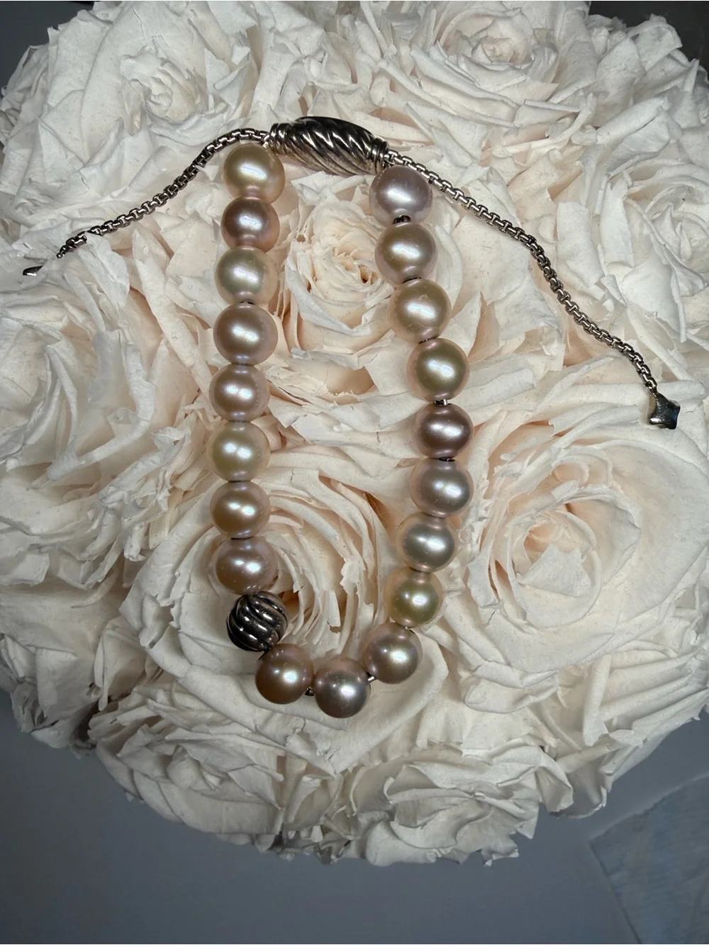 Vintage David Yurman Spiritual Pearl Bead Pull Bracelet - Picture 2 of 10